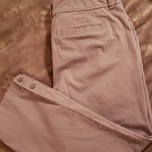 LOFT Dark Khaki Crop Pants Size 8